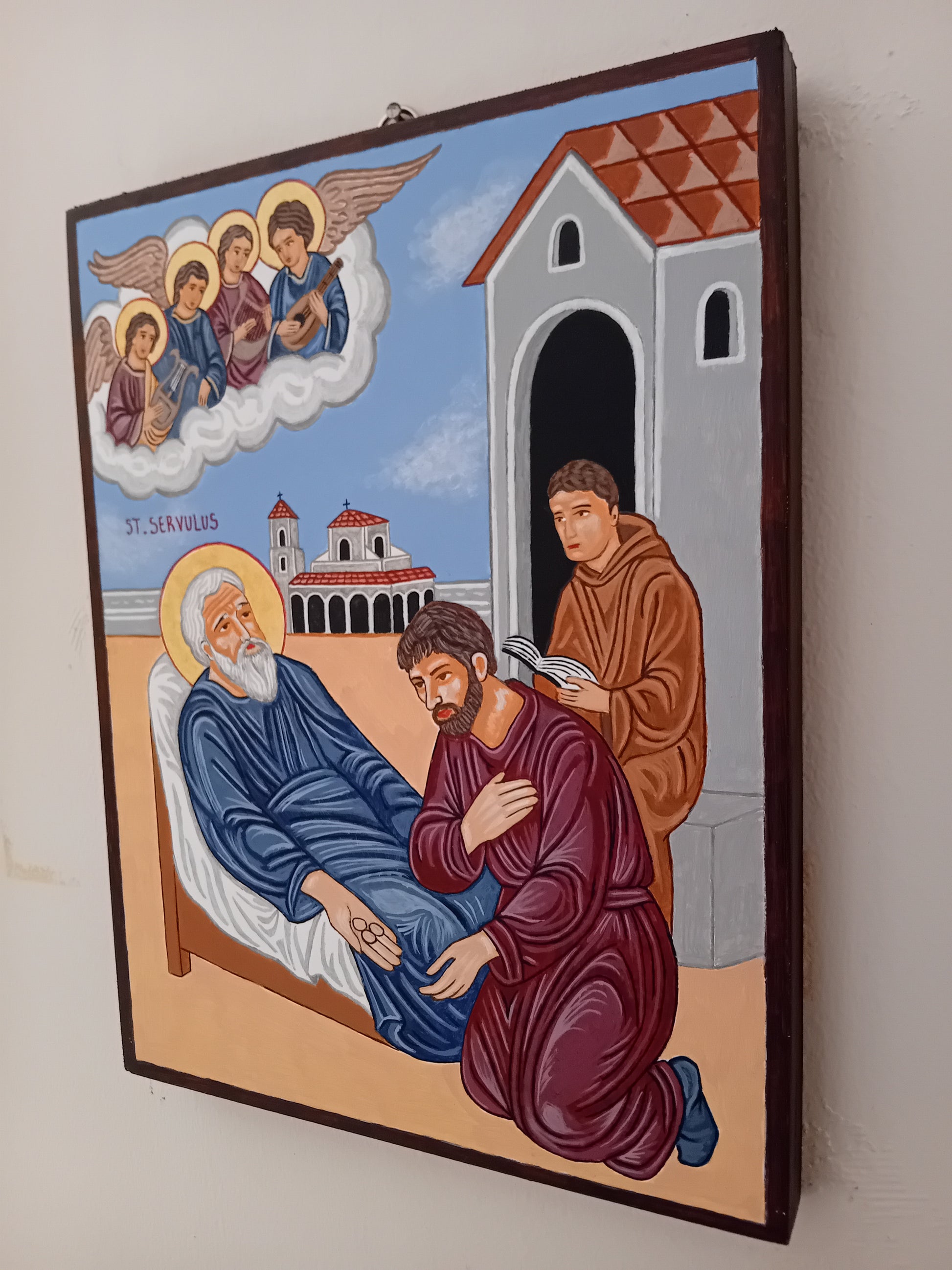 Handpainted catholic religious icon Saint Servulus of Rome - Handmadeiconsgreece