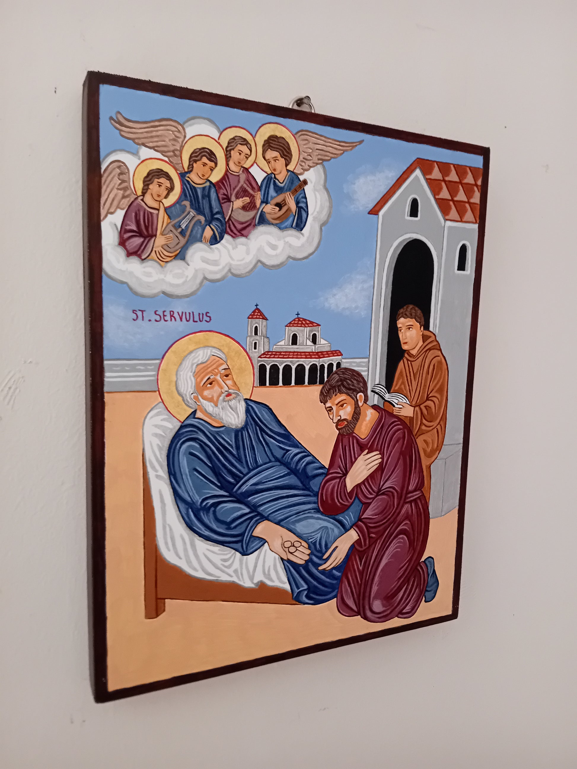 Handpainted catholic religious icon Saint Servulus of Rome - Handmadeiconsgreece