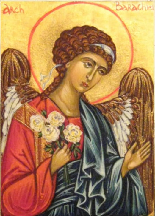 Handpainted Orthodox icon Archangel Barachiel – HandmadeIconsGreece