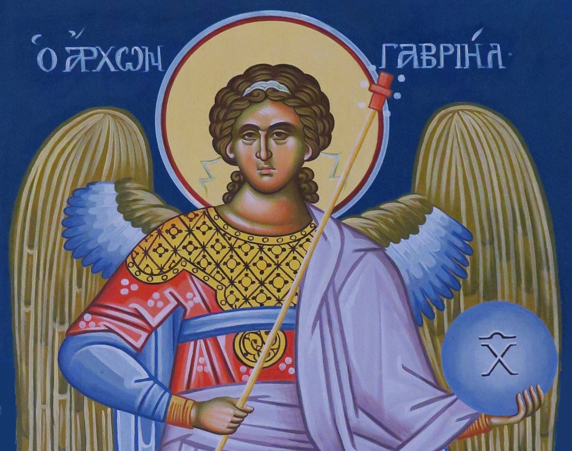 Handpainted orthodox religious icon Archangel Gabriel - Handmadeiconsgreece