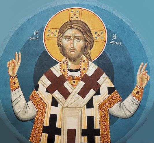 Handpainted orthodox religious icon Jesus Christ Pantokrator - Handmadeiconsgreece