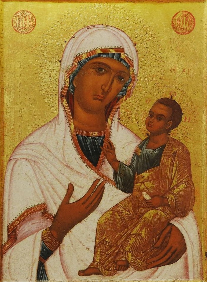 Handpainted orthodox religious icon of Our Lady of the Vine - Handmadeiconsgreece