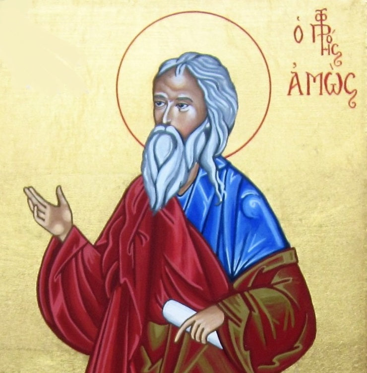 Handpainted orthodox religious icon Prophet Amos - Handmadeiconsgreece