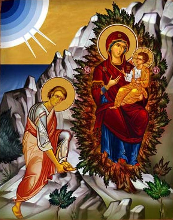 Handpainted Orthodox icon of Prophet Moses and the Burning Bush ...