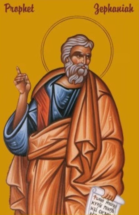 Handpainted orthodox religious icon Prophet Sophonias or Zephaniah - Handmadeiconsgreece