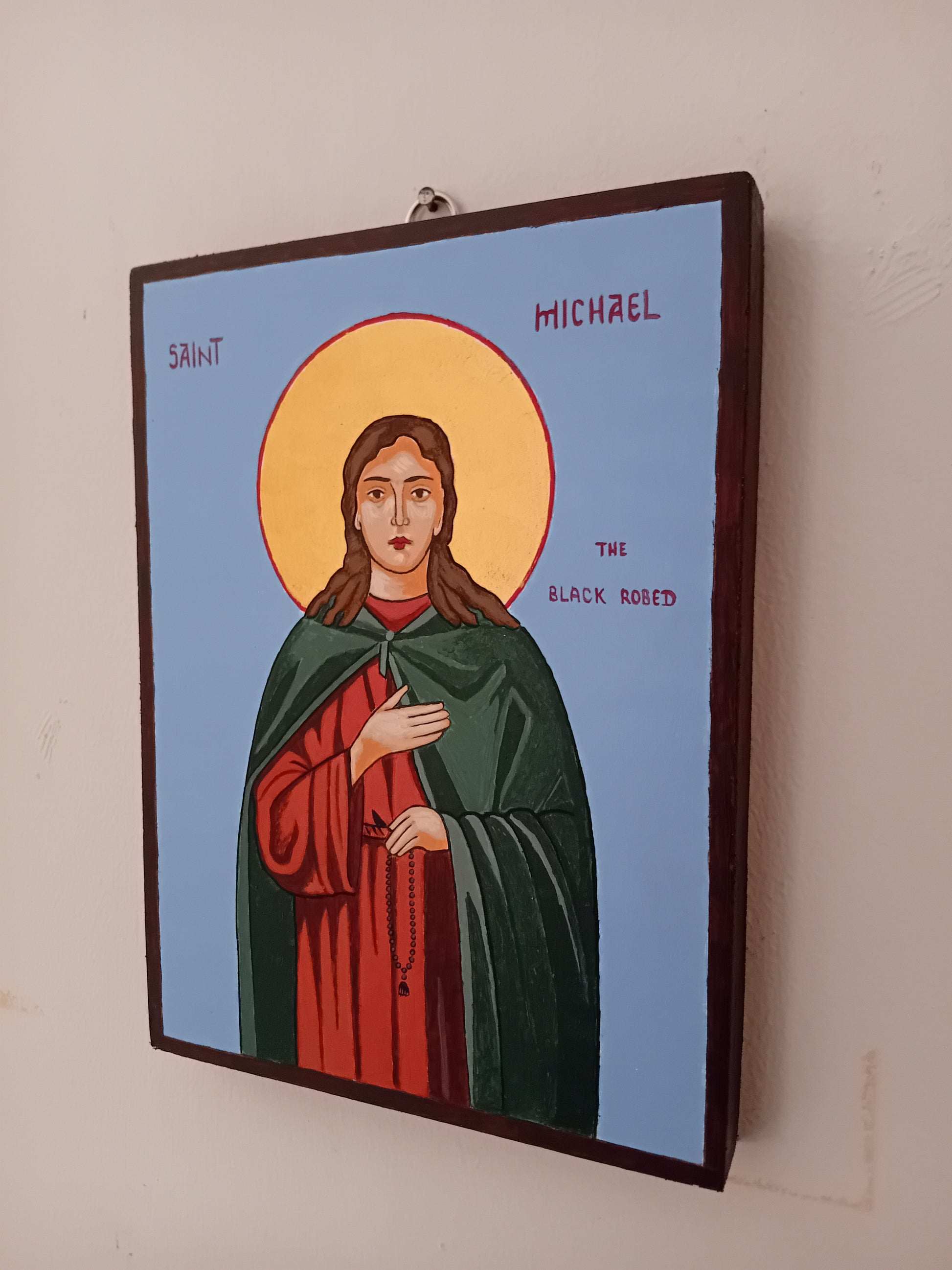 Handpainted orthodox religious icon Saint Michael the Black Robed of Saint Savva Monastery - Handmadeiconsgreece