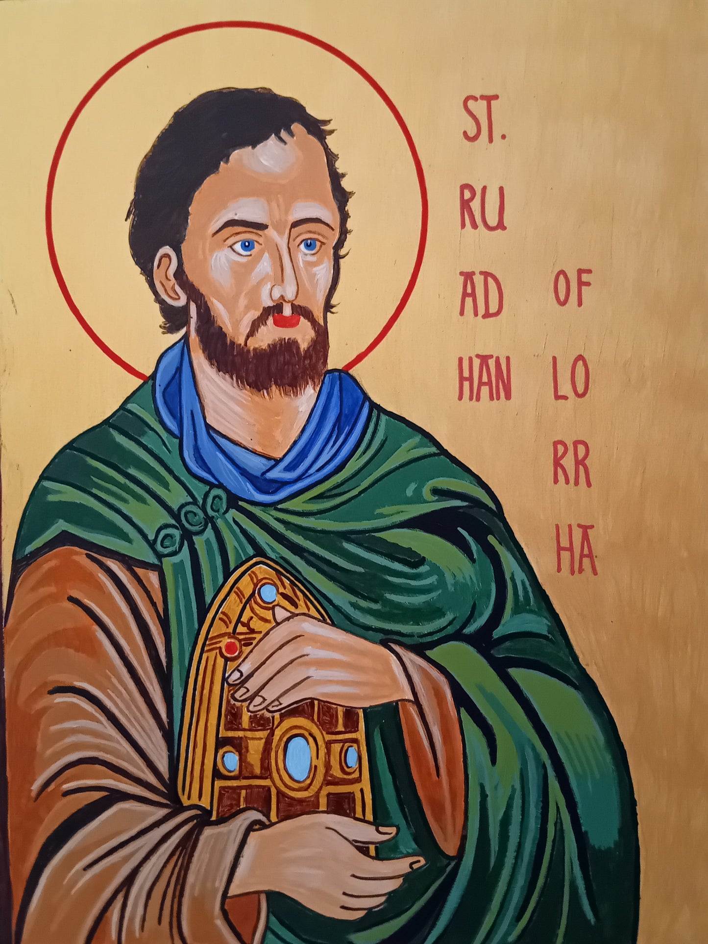 Handpainted catholic religious icon Saint Ruadan of Lorrha - Handmadeiconsgreece
