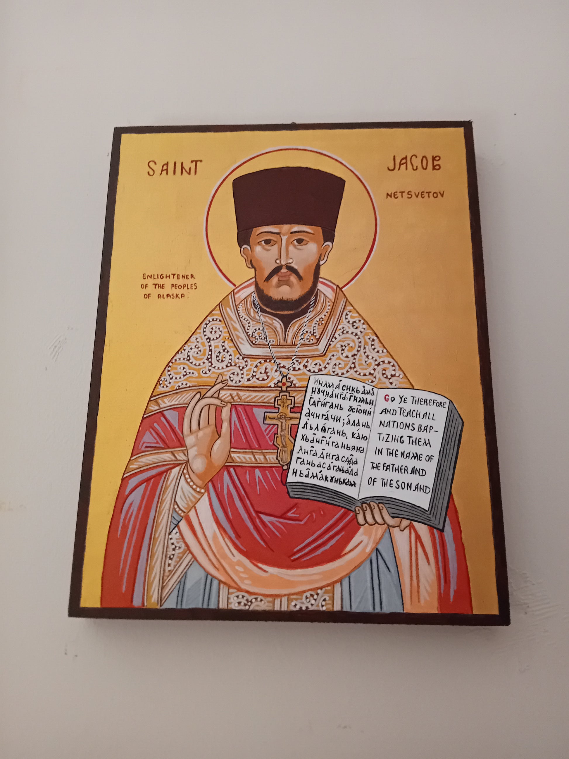 Handpainted orthodox religious icon Saint Jacob Netsvetov the Enlightener of the Peoples of Alaska - Handmadeiconsgreece