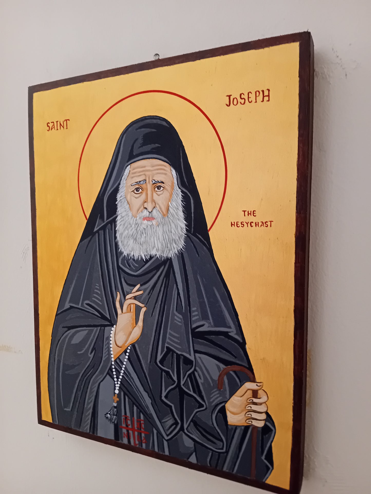 Handpainted orthodox religious icon Saint Joseph the Hesychast - Handmadeiconsgreece