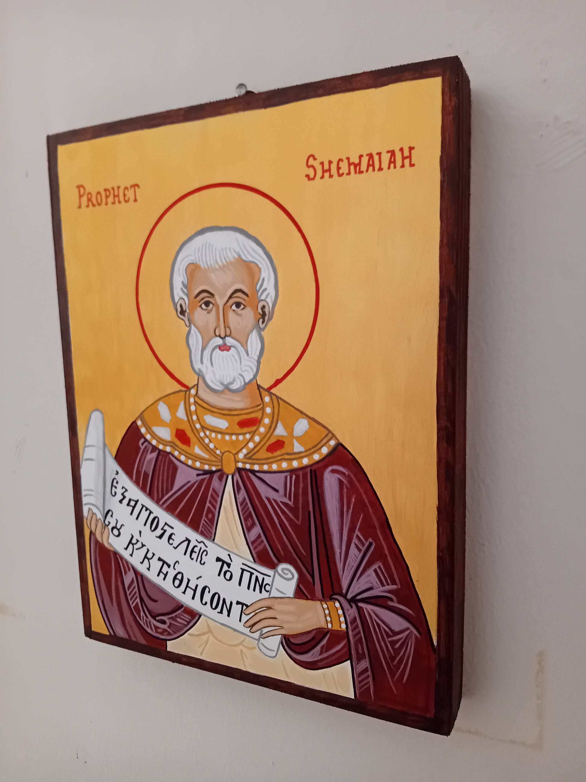 Handpainted orthodox religious icon of Prophet Shemaiah - Handmadeiconsgreece 