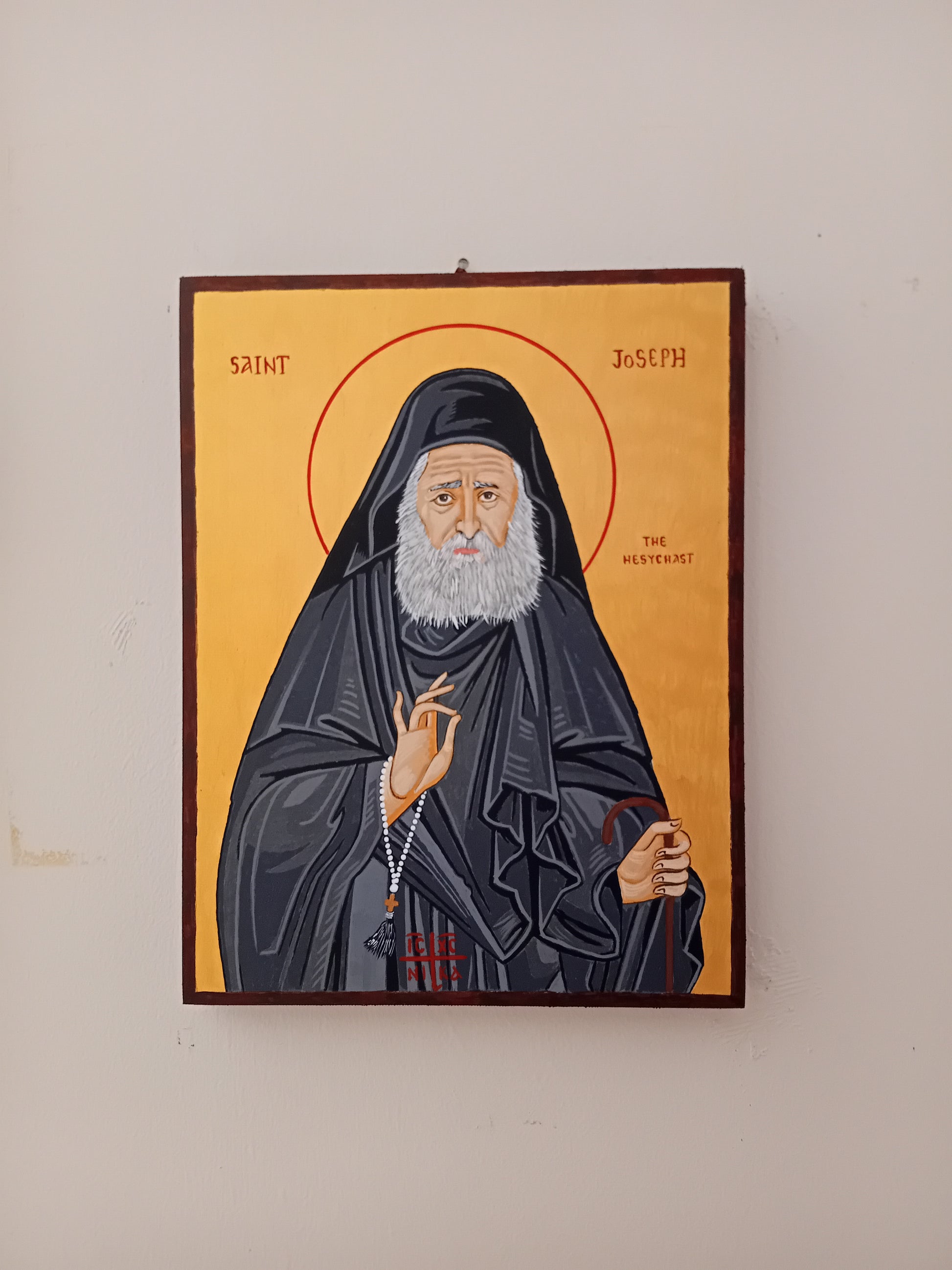 Handpainted orthodox religious icon Saint Joseph the Hesychast - Handmadeiconsgreece