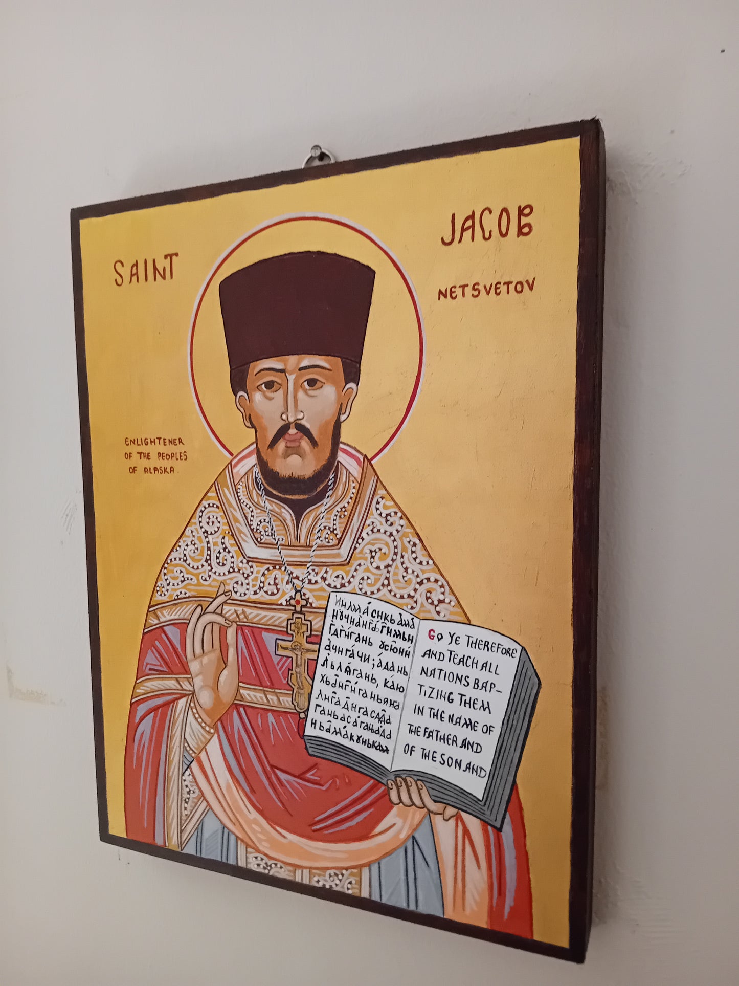 Handpainted orthodox religious icon Saint Jacob Netsvetov the Enlightener of the Peoples of Alaska - Handmadeiconsgreece