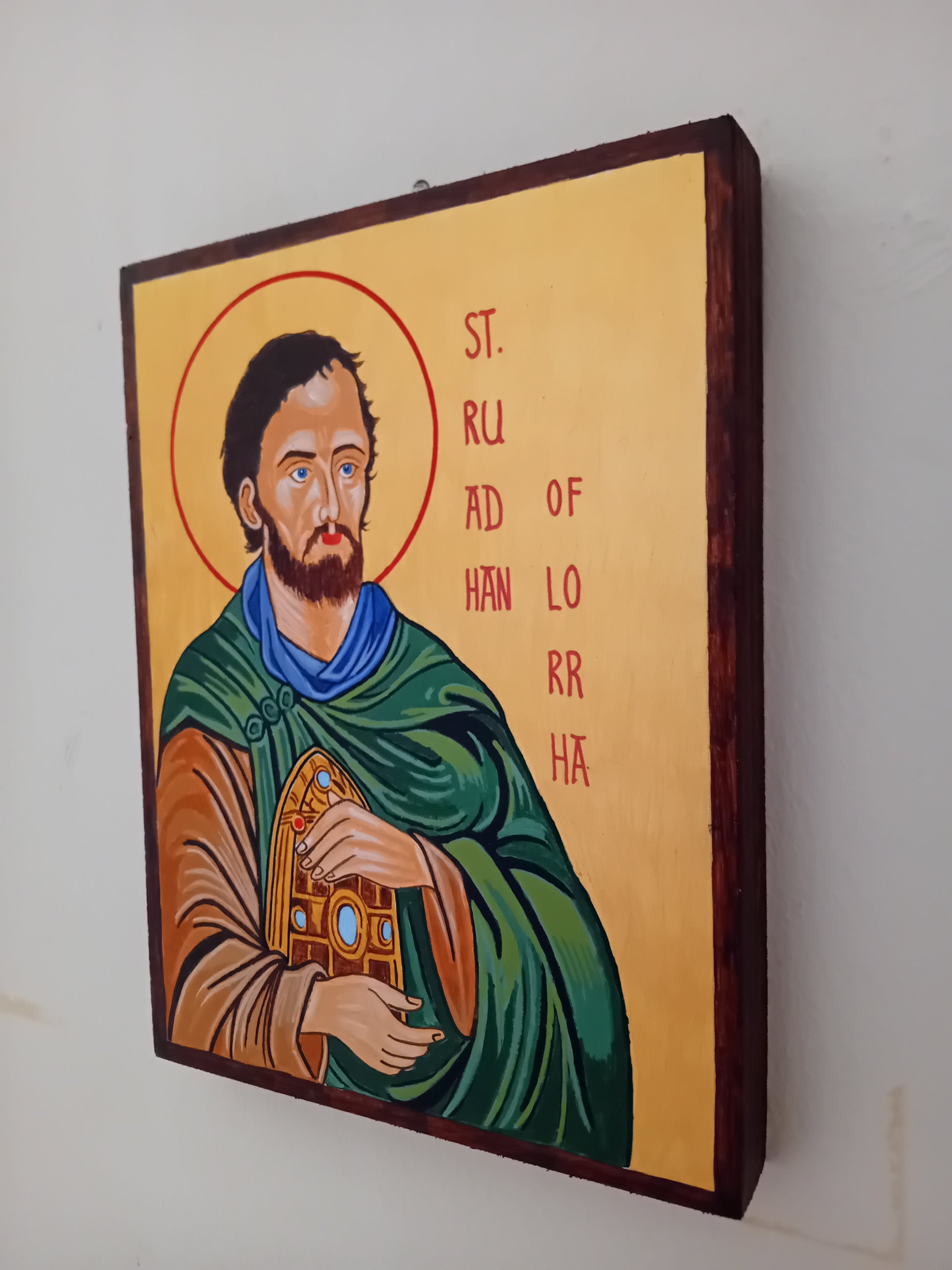 Handpainted catholic religious icon Saint Ruadan of Lorrha - Handmadeiconsgreece