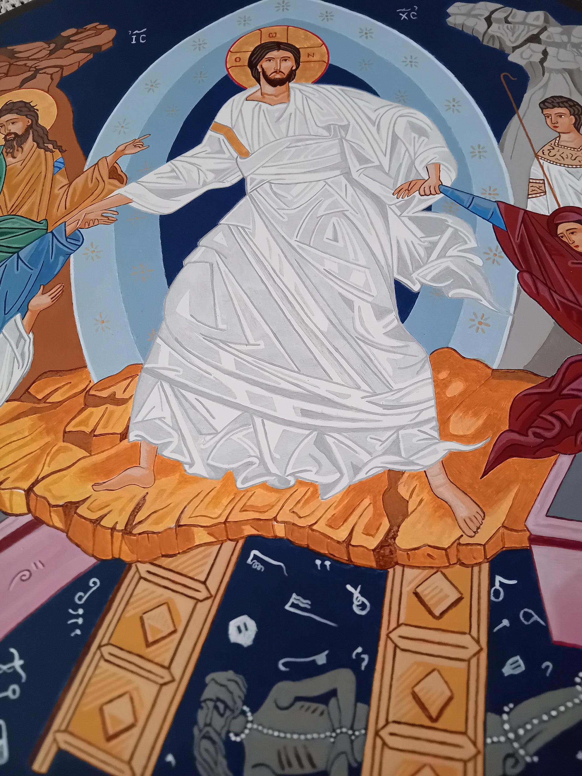 Handpainted orthodox religious icon of Resurrection of Jesus Christ - Handmadeiconsgreece