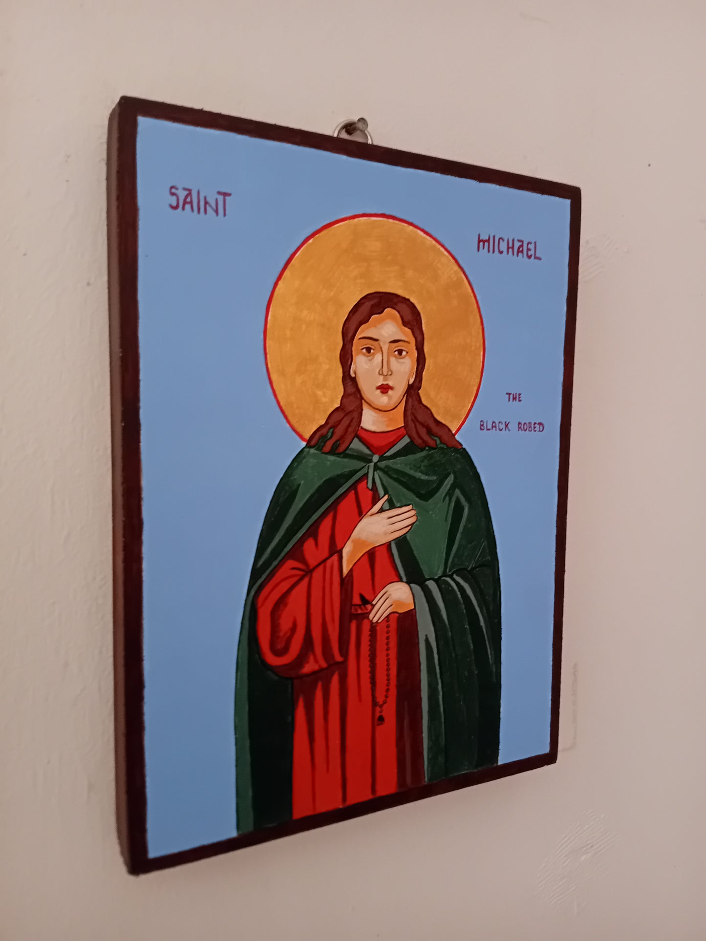 Handpainted orthodox religious icon Saint Michael the Black Robed of Saint Savva Monastery - Handmadeiconsgreece