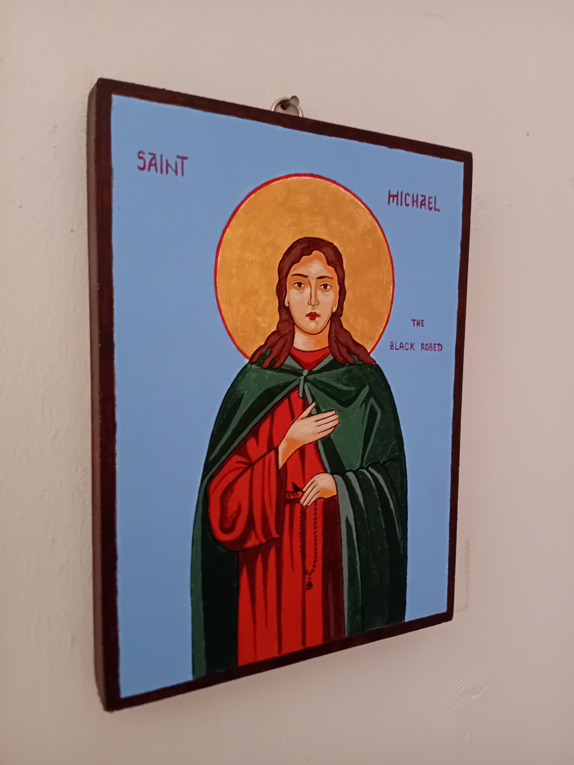 Handpainted orthodox religious icon Saint Michael the Black Robed of Saint Savva Monastery - Handmadeiconsgreece
