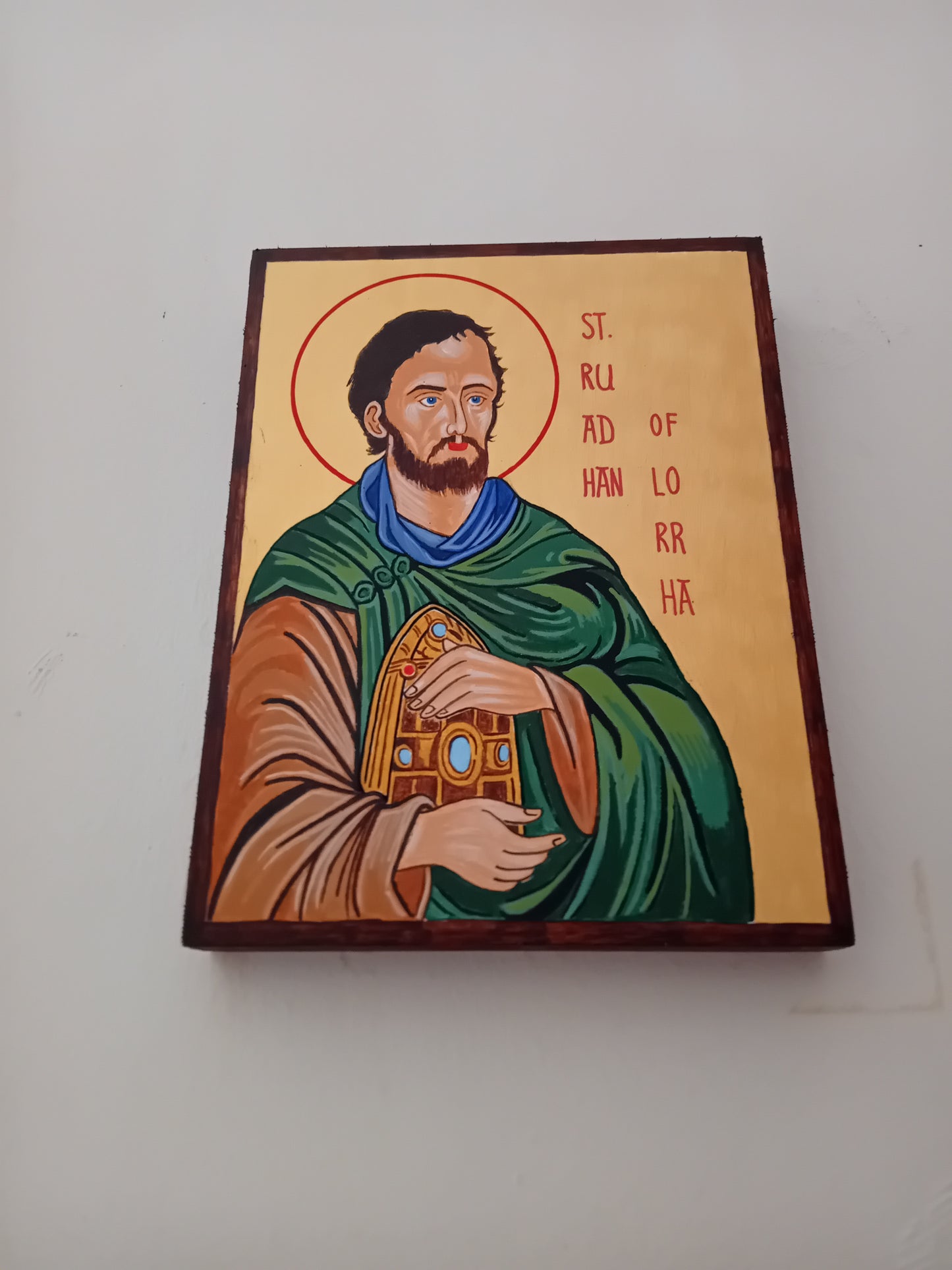 Handpainted catholic religious icon Saint Ruadan of Lorrha - Handmadeiconsgreece