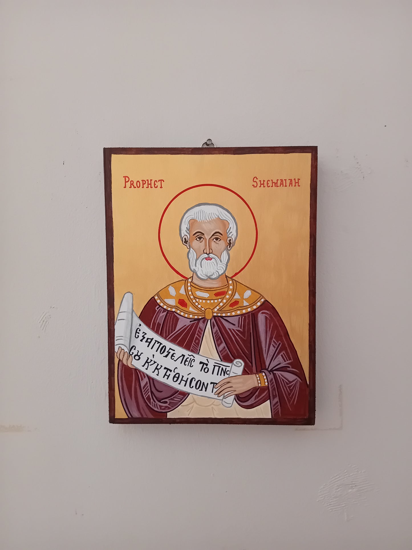 Handpainted orthodox religious icon of Prophet Shemaiah - Handmadeiconsgreece 