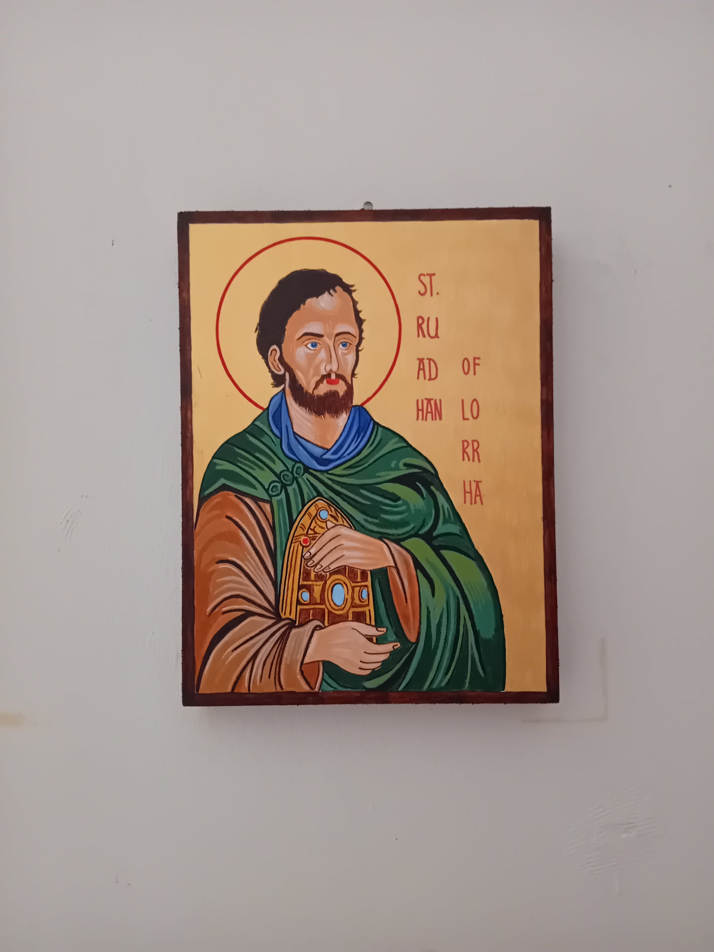 Handpainted catholic religious icon Saint Ruadan of Lorrha - Handmadeiconsgreece