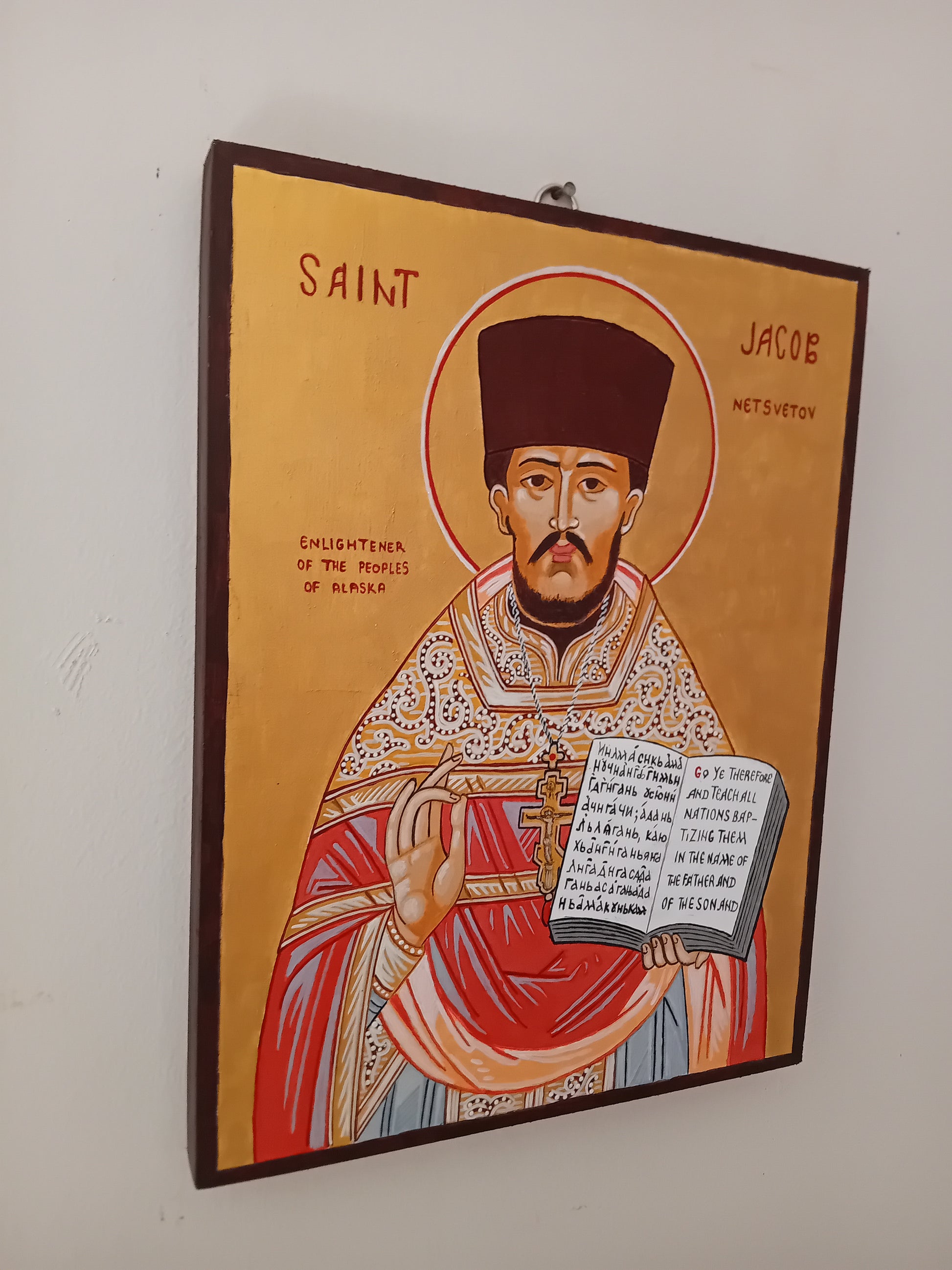 Handpainted orthodox religious icon Saint Jacob Netsvetov the Enlightener of the Peoples of Alaska - Handmadeiconsgreece