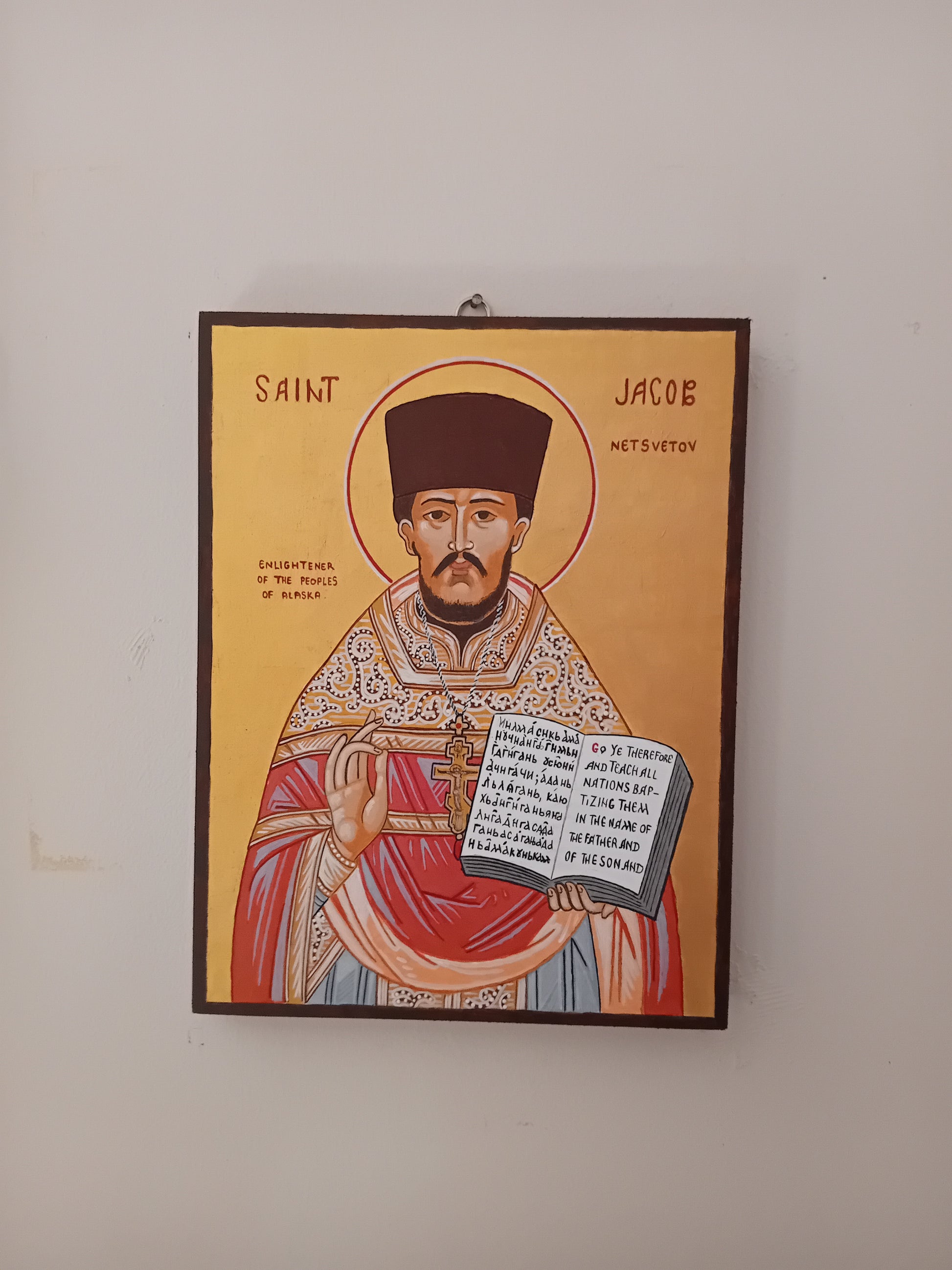 Handpainted orthodox religious icon Saint Jacob Netsvetov the Enlightener of the Peoples of Alaska - Handmadeiconsgreece
