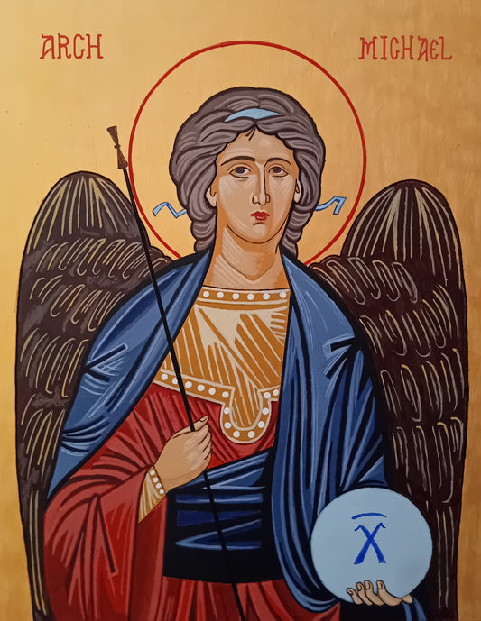 Handpainted Orthodox religious icon Archangel Michael - HandmadeIconsGreece