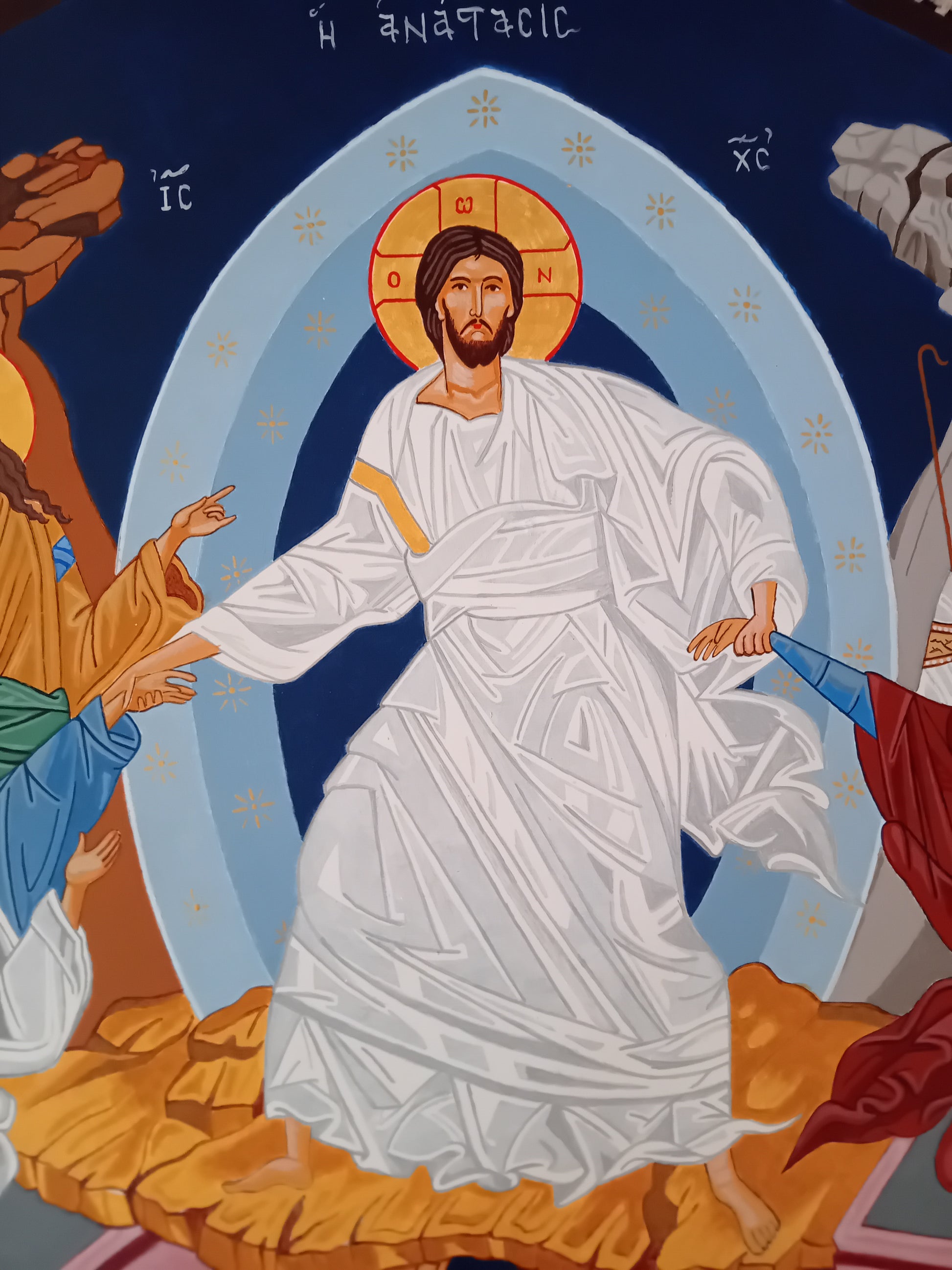 Handpainted orthodox religious icon of Resurrection of Jesus Christ - Handmadeiconsgreece