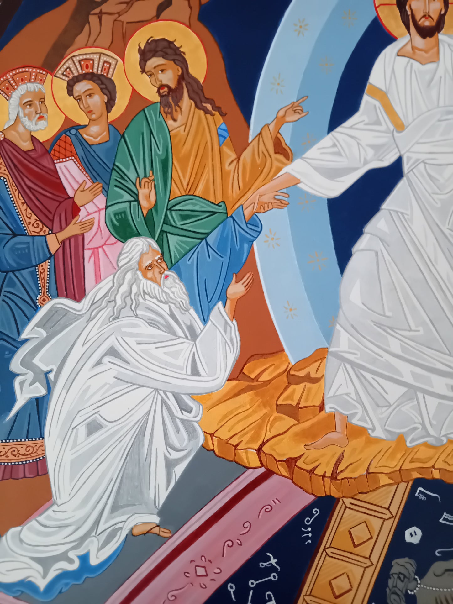 Handpainted orthodox religious icon of Resurrection of Jesus Christ - Handmadeiconsgreece