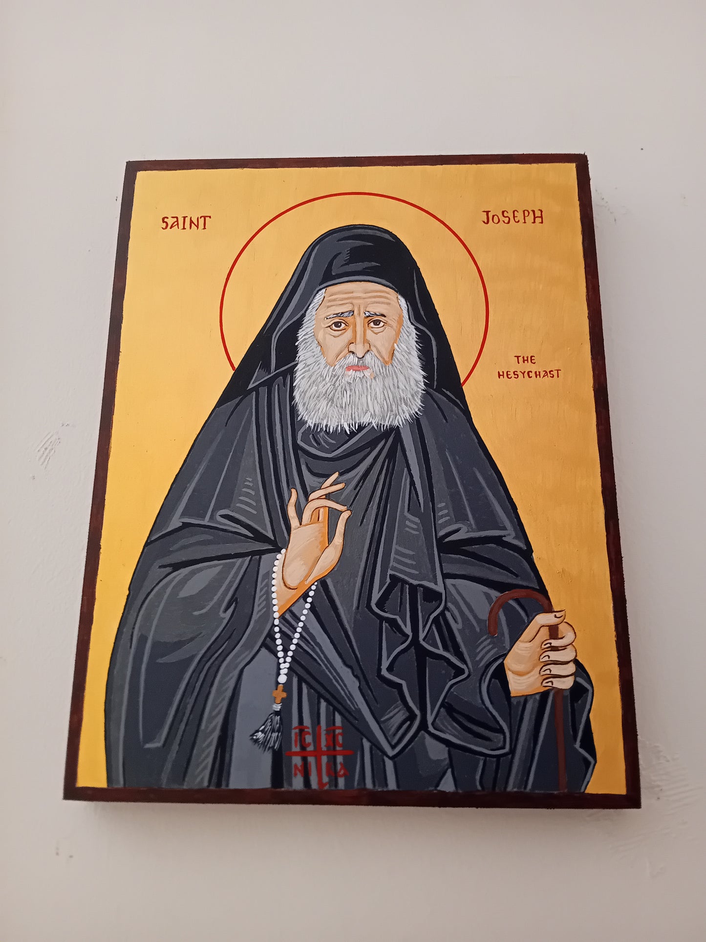 Handpainted orthodox religious icon Saint Joseph the Hesychast - Handmadeiconsgreece