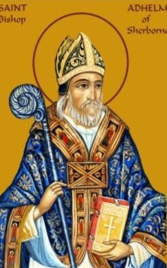 Handpainted catholic religious icon Saint Aldhelm bishop of Sherborne - Handmadeiconsgreece