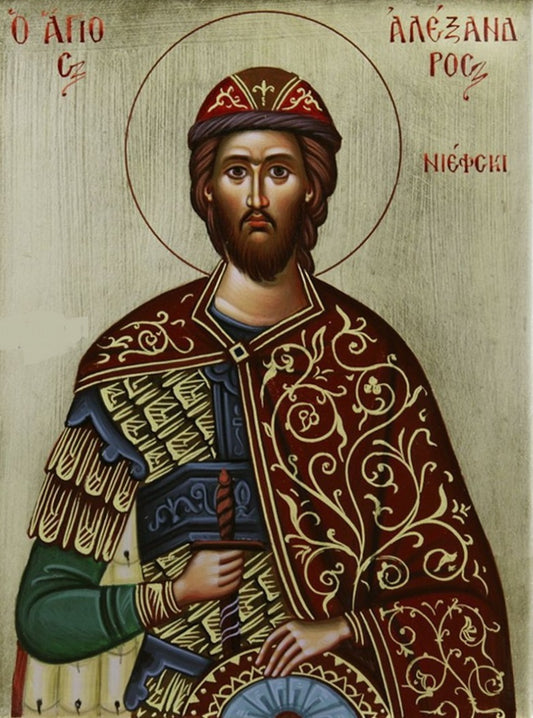 Handpainted orthodox religious icon Saint Alexander Nevsky - Handmadeiconsgreece