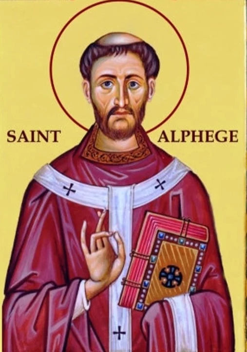 Handpainted catholic religious icon Saint Alphege, Archbishop of Canterbury - Handmadeiconsgreece