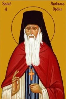 Handpainted orthodox religious icon Saint Ambrose of Optina - Handmadeiconsgreece