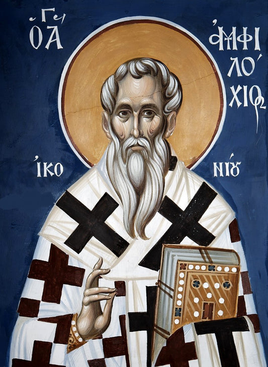 Handpainted orthodox religious icon Saint Amphilochios the Bishop of Iconium - Handmadeiconsgreece