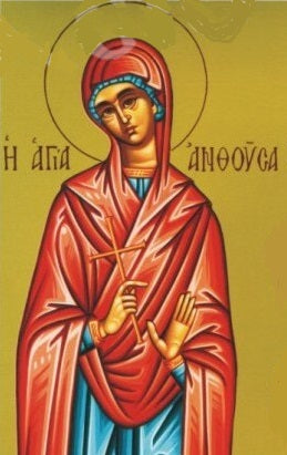 Handpainted orthodox religious icon Saint Anthousa the Confessor - Handmadeiconsgreece