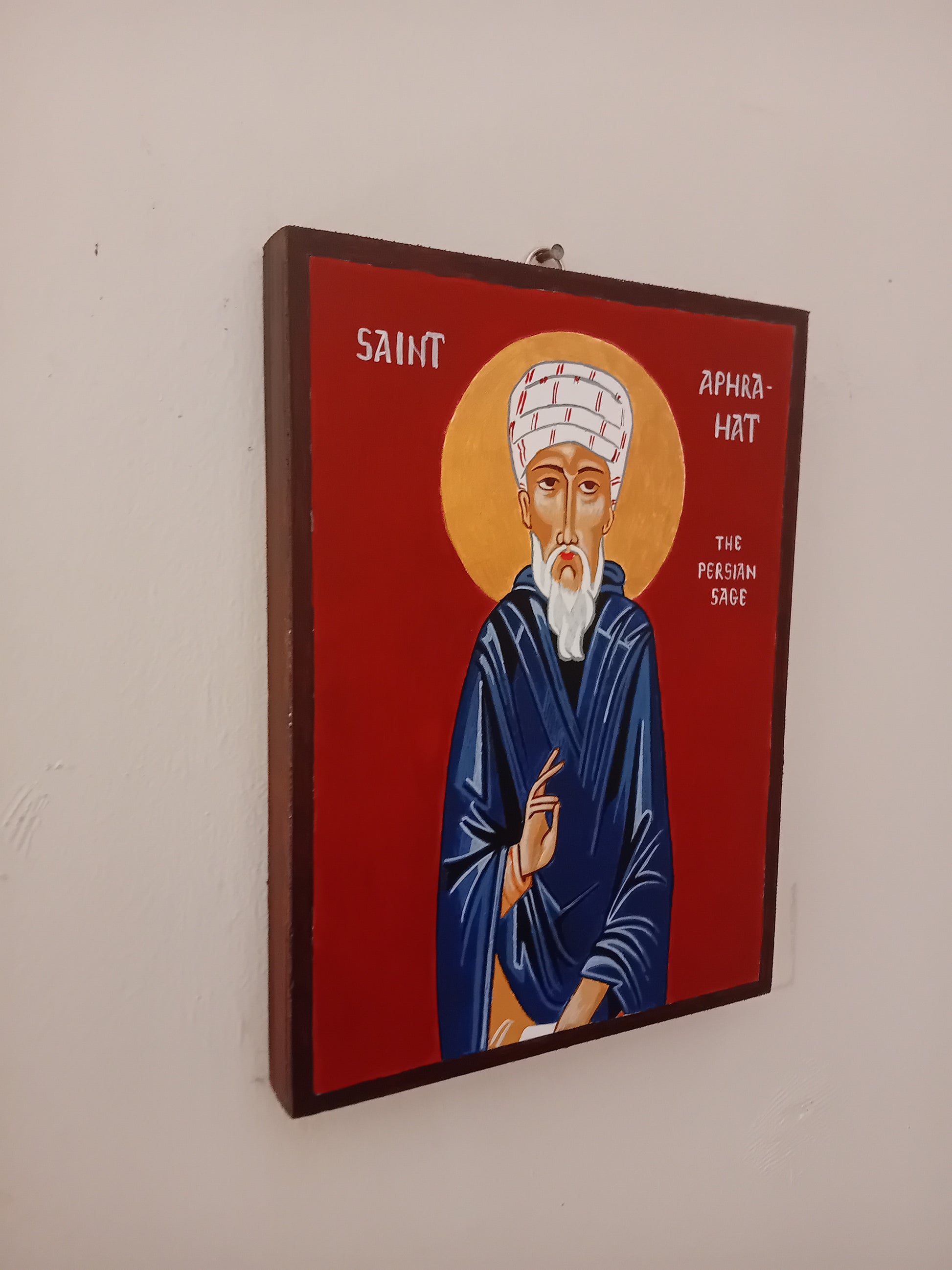 Handpainted orthodox religious icon Saint Aphrahat the Persian Sage - Handmadeiconsgreece