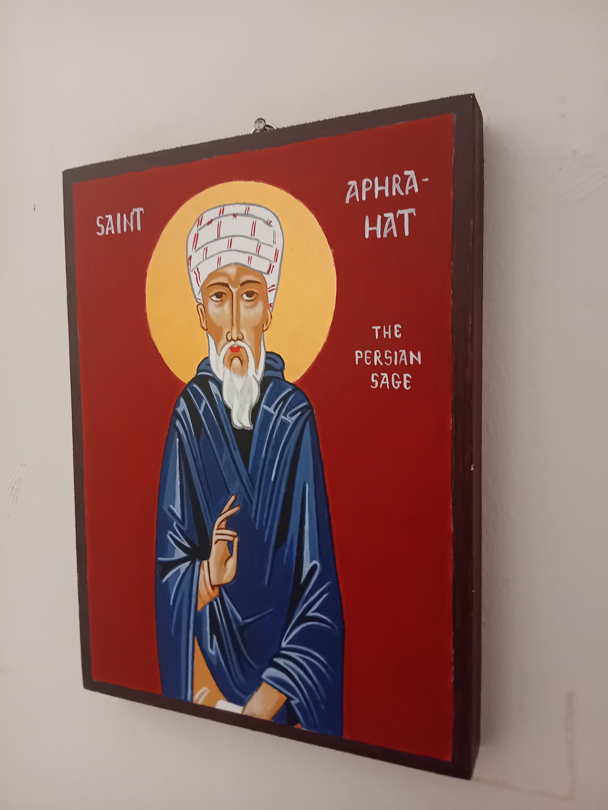 Handpainted orthodox religious icon Saint Aphrahat the Persian Sage - Handmadeiconsgreece