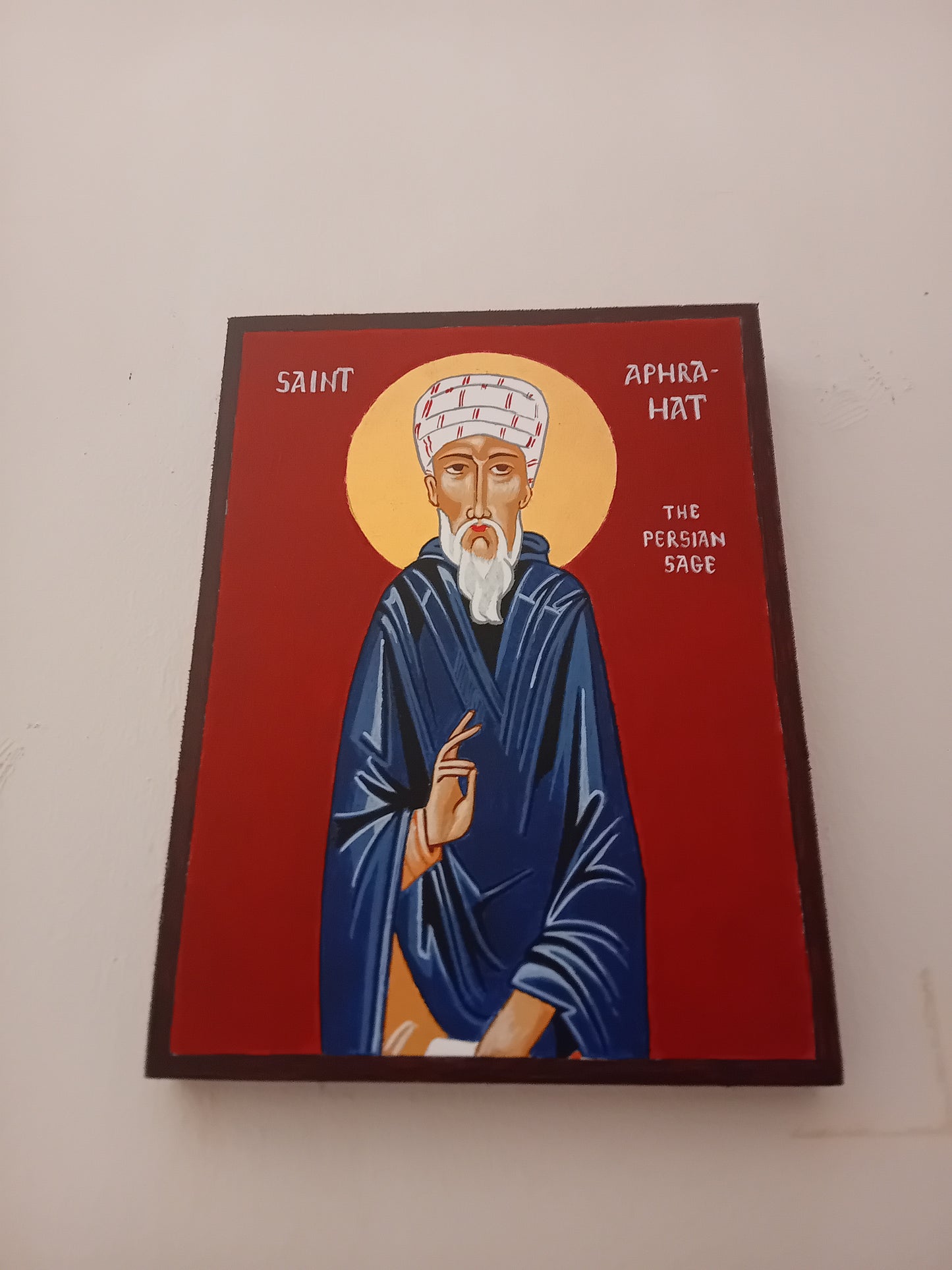 Handpainted orthodox religious icon Saint Aphrahat the Persian Sage - Handmadeiconsgreece