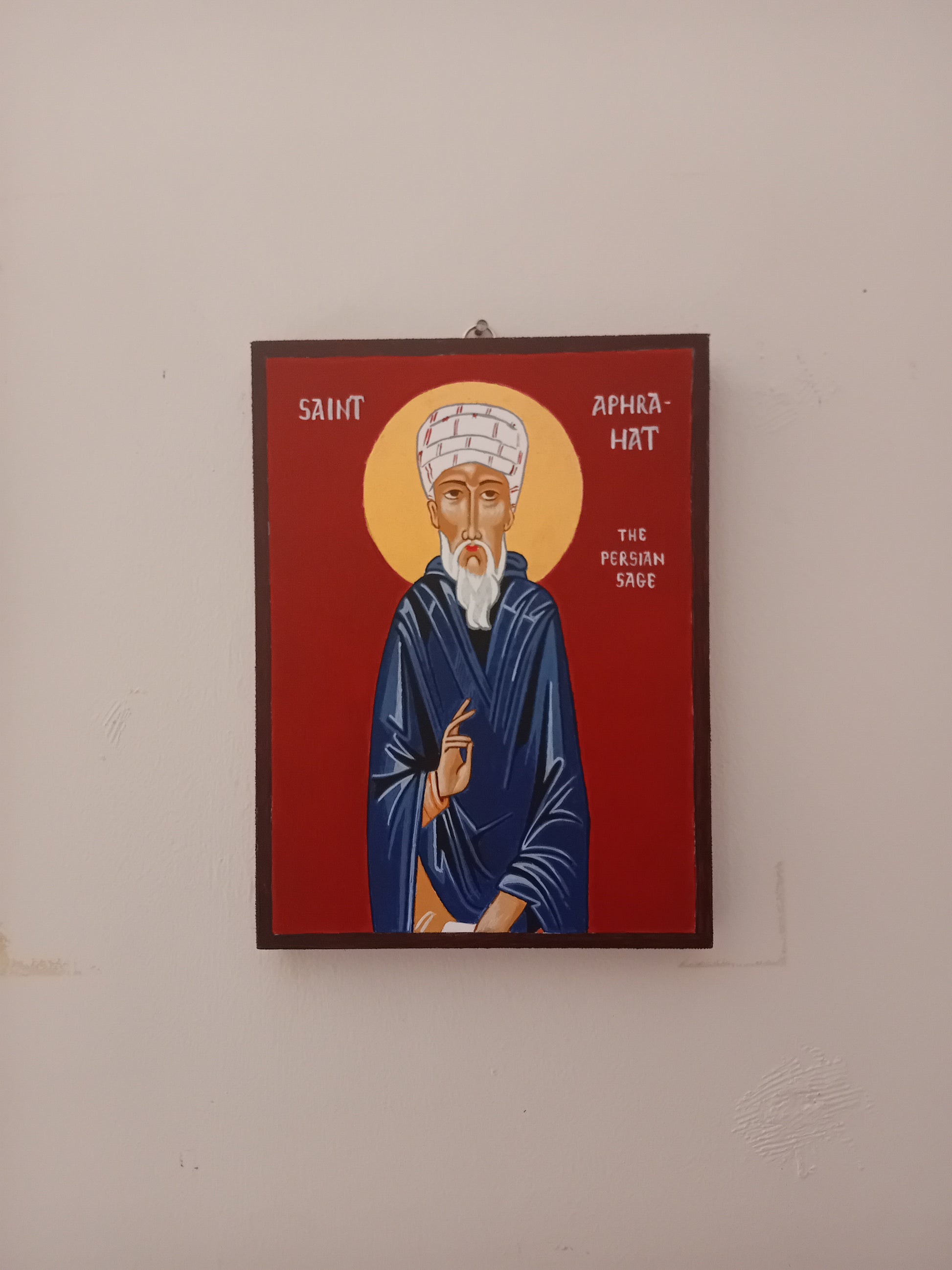 Handpainted orthodox religious icon Saint Aphrahat the Persian Sage - Handmadeiconsgreece