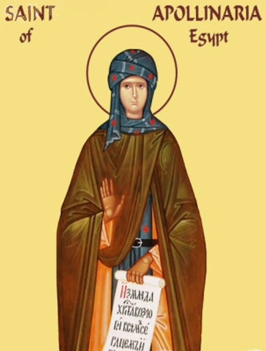 Handpainted orthodox religious icon Saint Apollinaria of Egypt - Handmadeiconsgreece