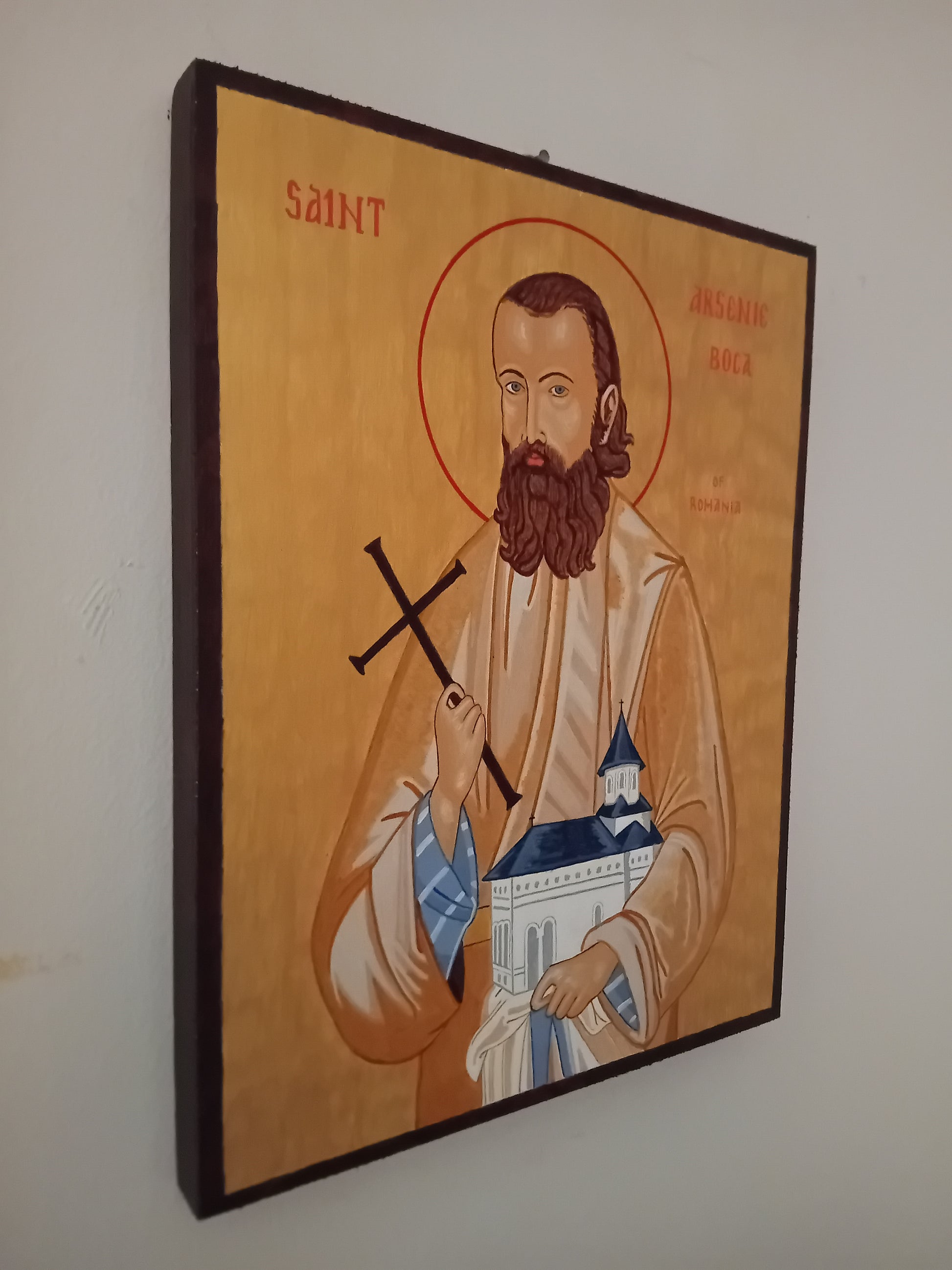 Handpainted orthodox religious icon Saint Arsenie Boca of Romania - Handmadeiconsgreece
