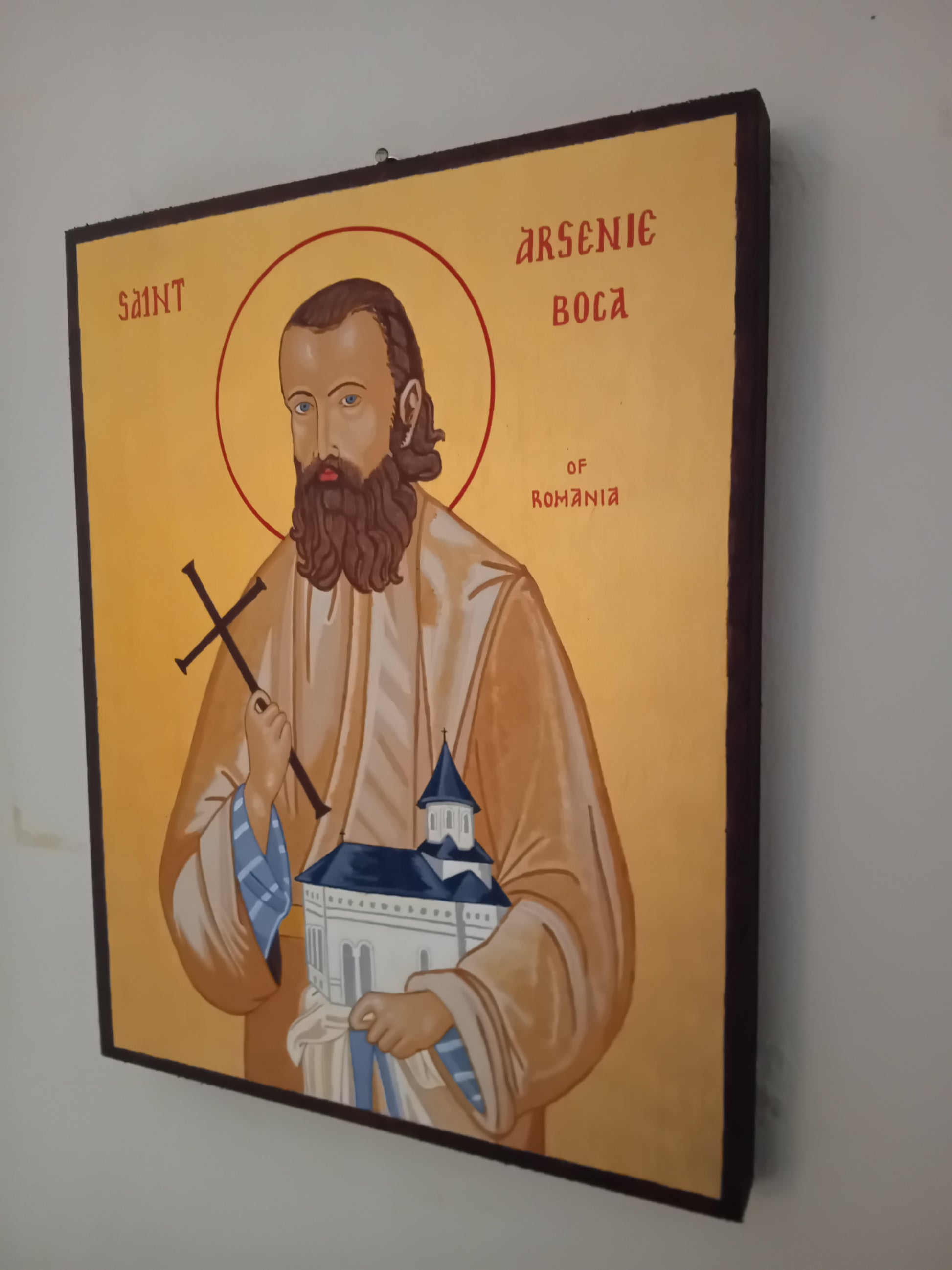 Handpainted orthodox religious icon Saint Arsenie Boca of Romania - Handmadeiconsgreece