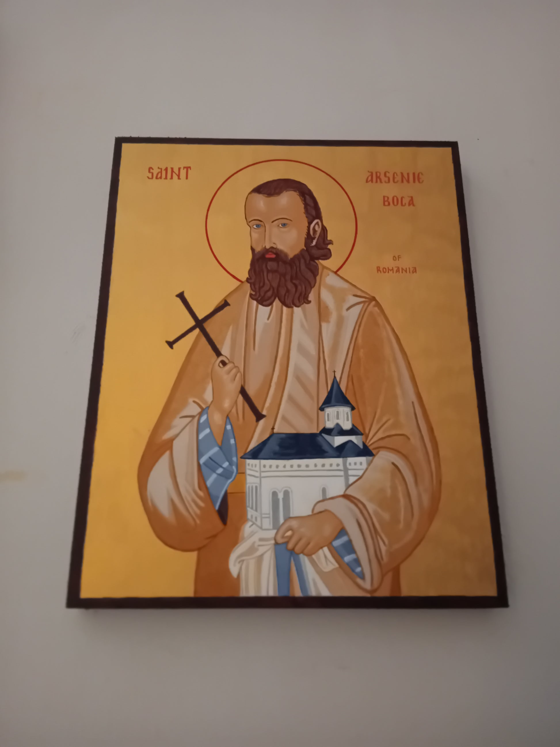 Handpainted orthodox religious icon Saint Arsenie Boca of Romania - Handmadeiconsgreece