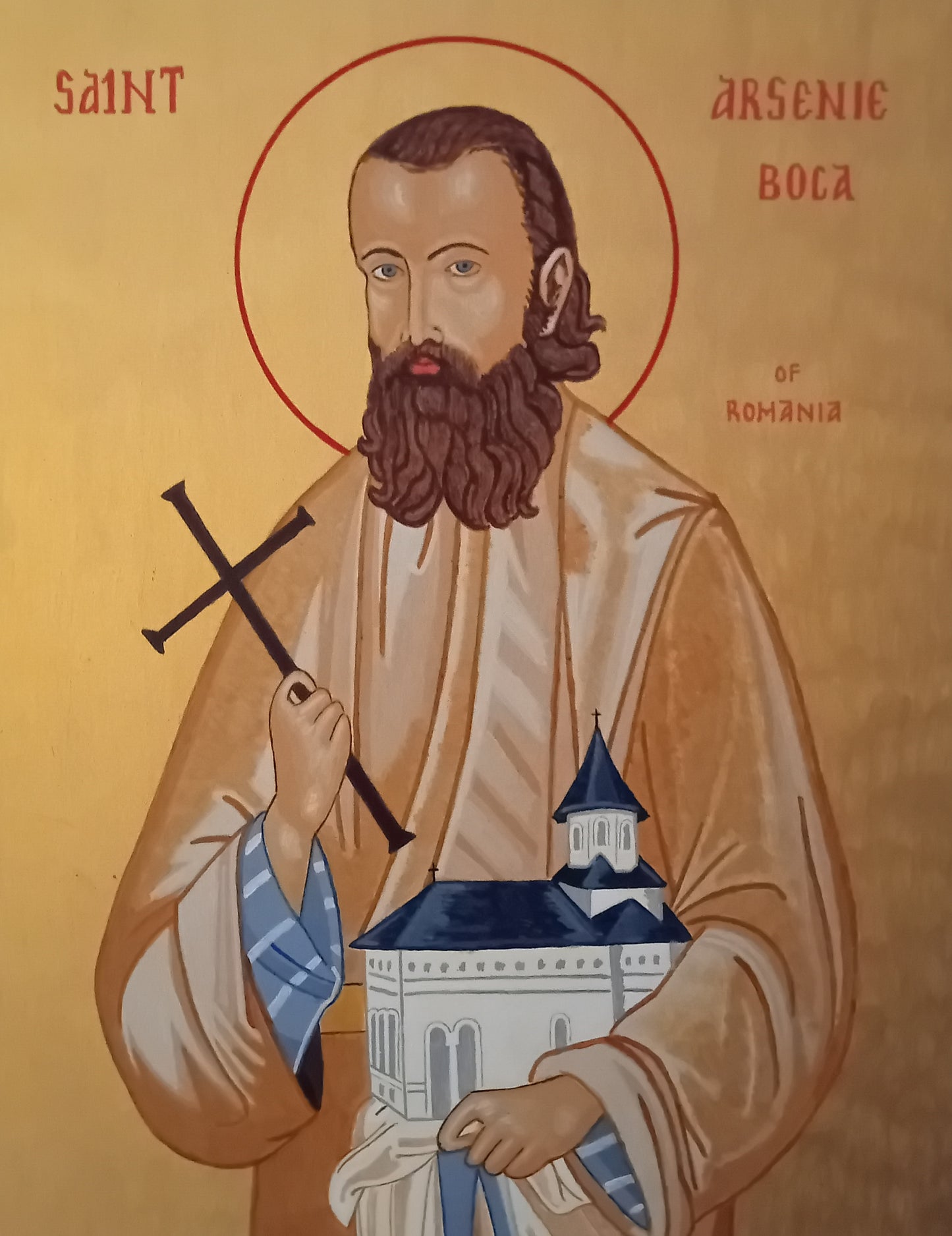 Handpainted orthodox religious icon Saint Arsenie Boca of Romania - Handmadeiconsgreece