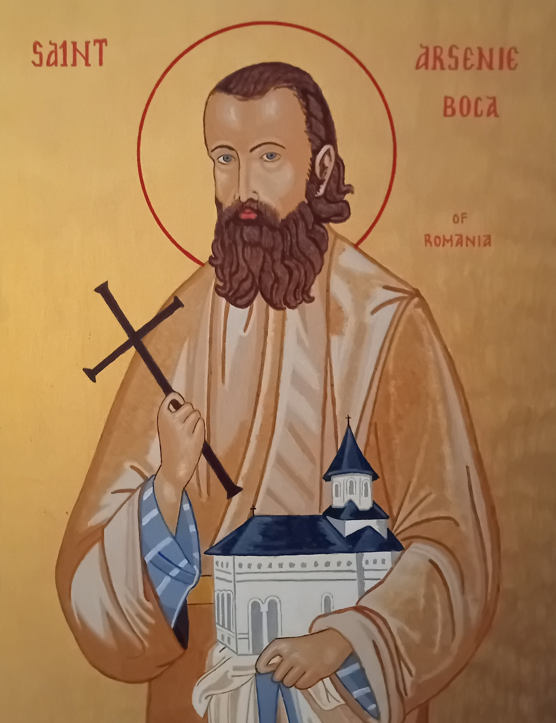 Handpainted orthodox religious icon Saint Arsenie Boca of Romania - Handmadeiconsgreece