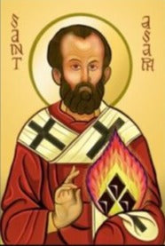 Handpainted catholic religious icon Saint Asaph the Bishop of Llanelwy - Handmadeiconsgreece