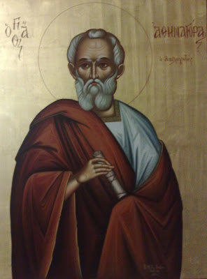 Handpainted orthodox religious icon Saint Athenagoras of Athens - Handmadeiconsgreece
