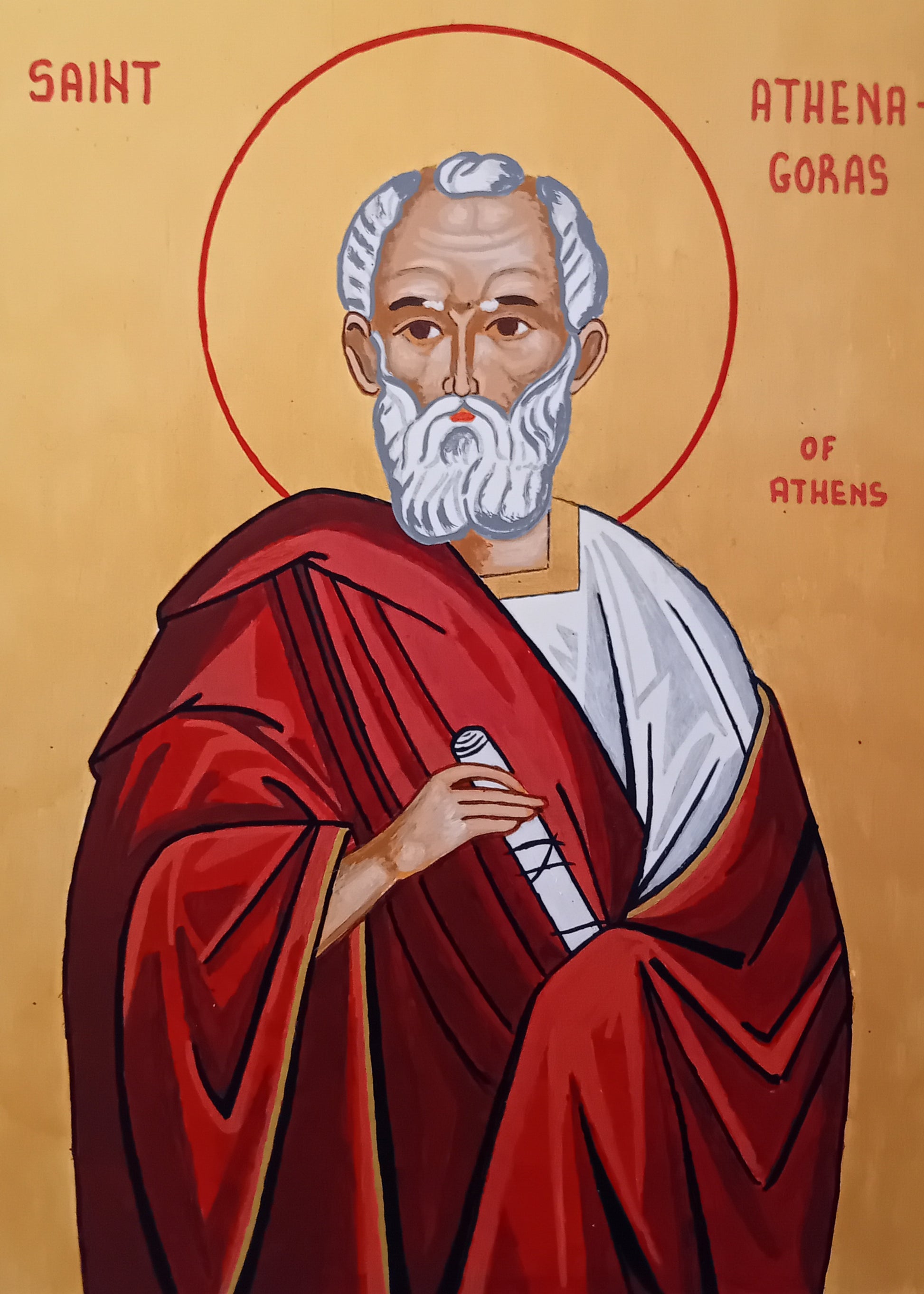 Handpainted orthodox religious icon Saint Athenagoras of Athens - Handmadeiconsgreece