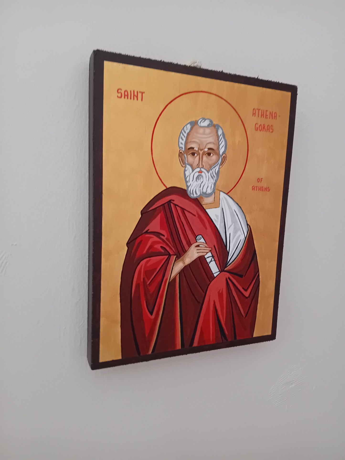 Handpainted orthodox religious icon Saint Athenagoras of Athens - Handmadeiconsgreece