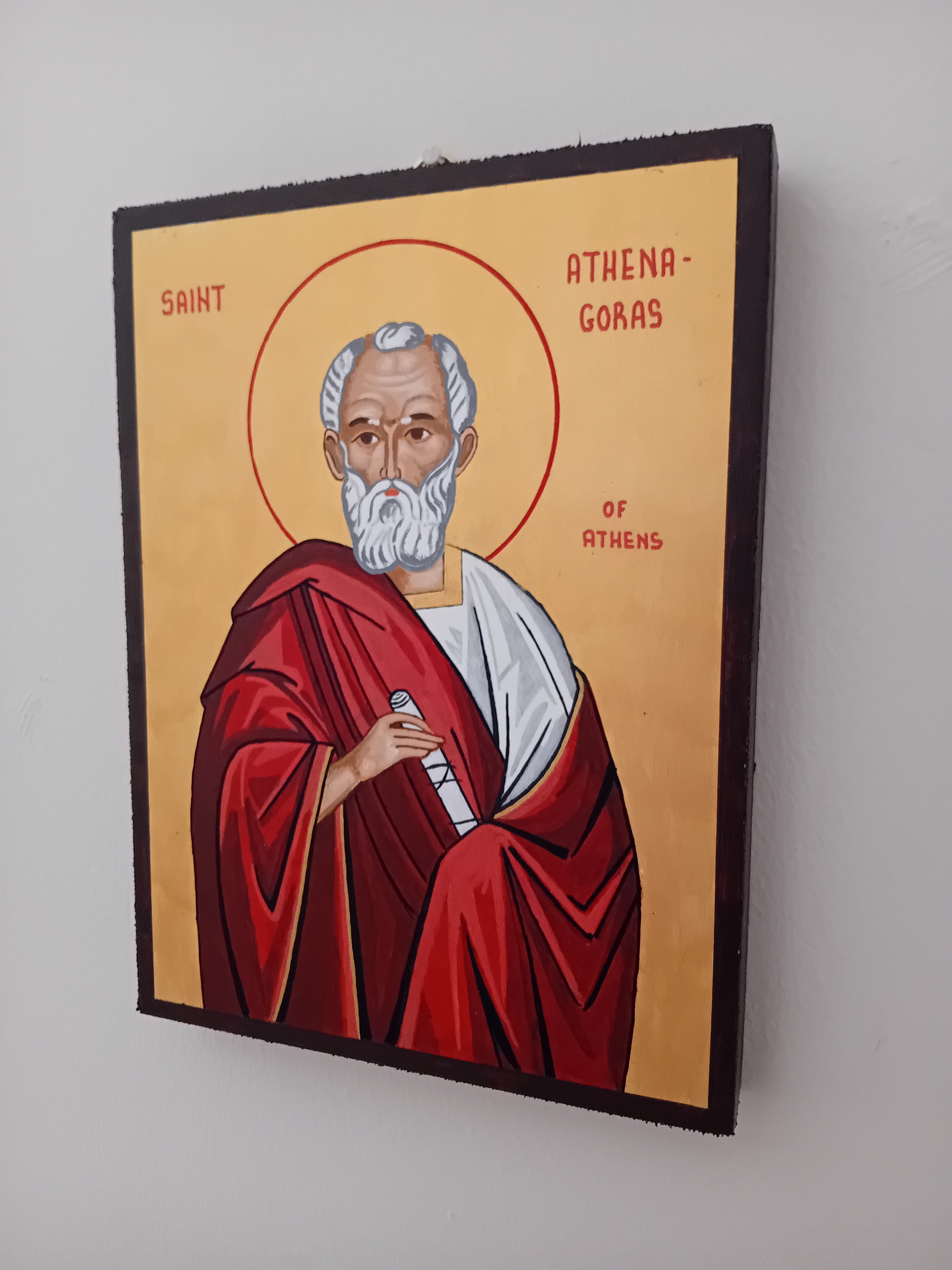 Handpainted orthodox religious icon Saint Athenagoras of Athens - Handmadeiconsgreece